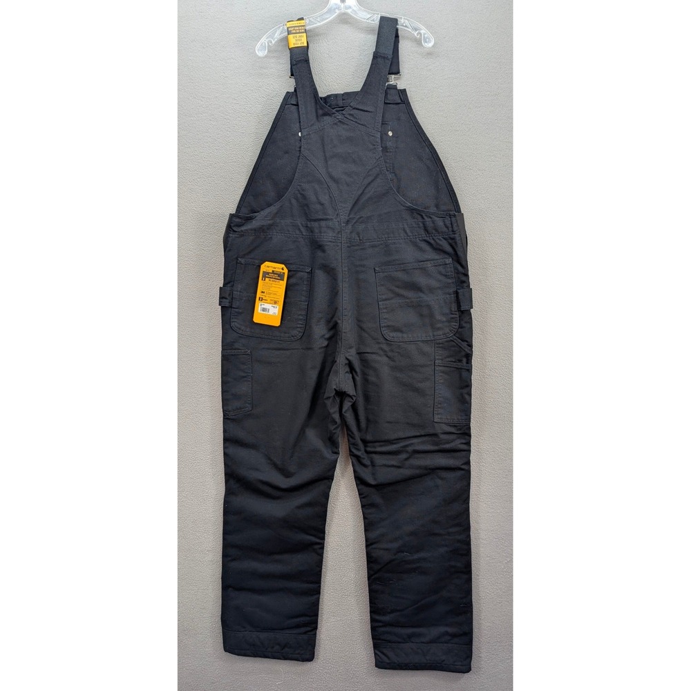 Carhartt Washed Duck Insulated Bib Overalls Women's XXL Tall Black OR4031-W NWT - Picture 7 of 16